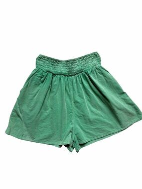 Stitch & Pine Green Corduroy Shorts High Rise Elastic Waist Size XS